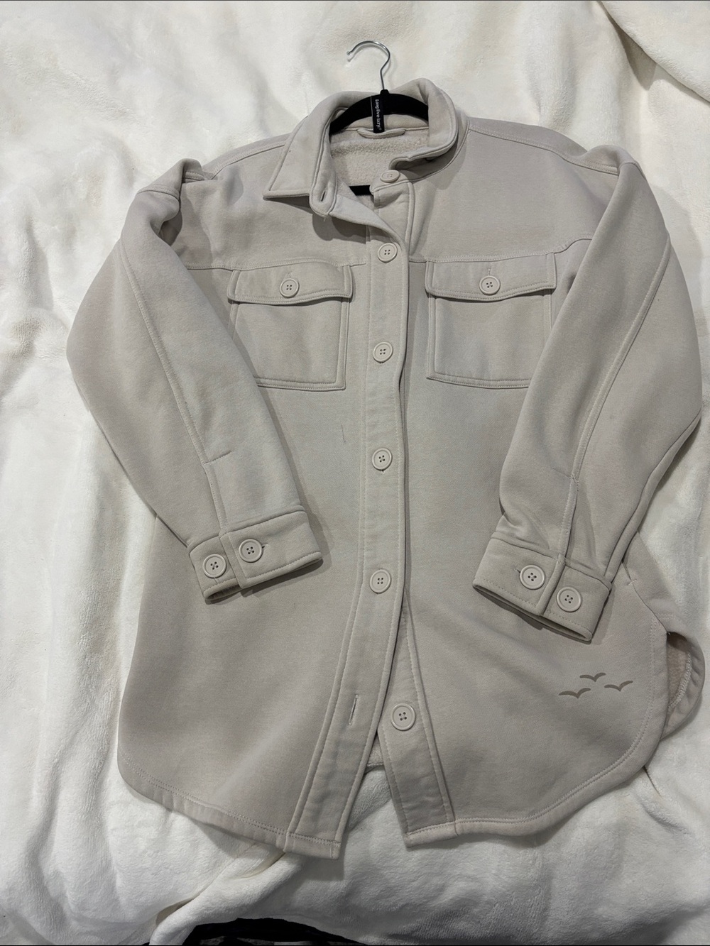 Lazypants Beige Fleece Shacket Size S